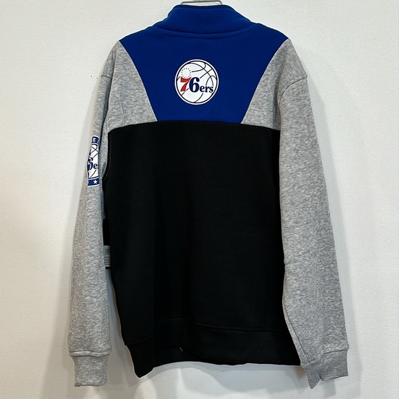 BNWT NBA Philadelphia 76ers Sixers Youth 1/4 Zipper Pullover Sweatshirt Sz 10/12 - Picture 7 of 10